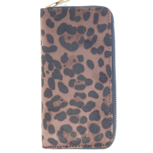 Handbags - Leopard Print Ultra Suede Wallets